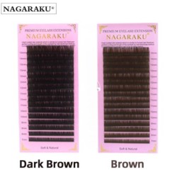 NAGARAKU Extensie de gene maro închis NL Curl Makeup Gene clasice individuale Moale nurcă naturală