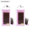 NAGARAKU Extensie de gene maro închis NL Curl Makeup Gene clasice individuale Moale nurcă naturală