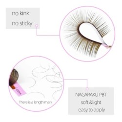 NAGARAKU Extensie de gene maro închis NL Curl Makeup Gene clasice individuale Moale nurcă naturală