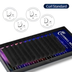 Bluebell Beauty 12 rânduri Gene de nurcă artificială Gene individuale de gene Extensie naturală de gene negre mate Gene de mătas