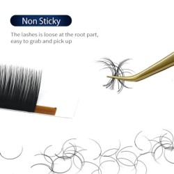Bluebell Beauty 12 rânduri Gene de nurcă artificială Gene individuale de gene Extensie naturală de gene negre mate Gene de mătas