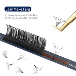Bluebell Beauty 12 rânduri Gene de nurcă artificială Gene individuale de gene Extensie naturală de gene negre mate Gene de mătas