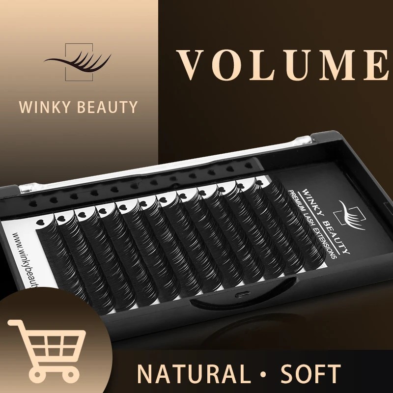 Extensie de gene cu volum individual Winky Beauty C/CC/D/DD Extensie de gene ondulate Gene cu volum rusesc Gene de nurcă artific
