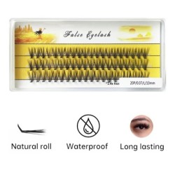 Noua extensie de gene 20D tip L, 3D, gene individuale rusești, ciorchini 1 cutie/60 pachet de instrumente de machiaj Gene Cilia