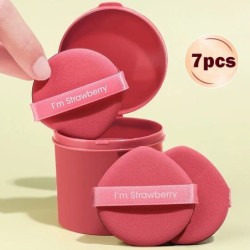 Set de 7 bucăți pentru machiaj cu căpșuni, doamnelor, fond de ten moale, izolație, pernă de aer, cu două fețe, instrument de mac