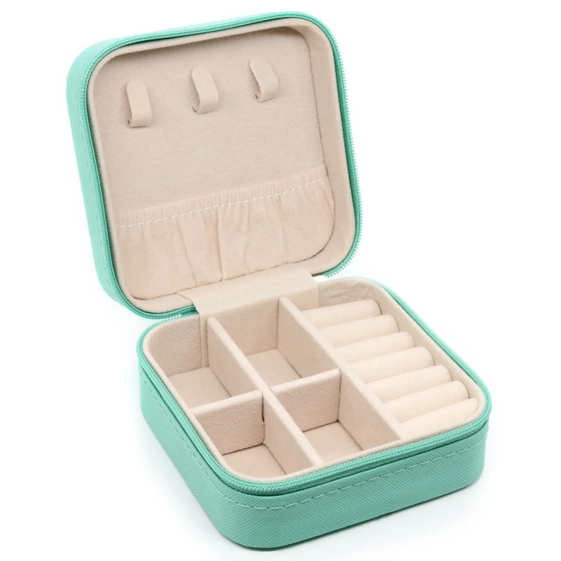 Mini cutie de depozitare pentru bijuterii, portabilă, acasă, pentru călătorii, pentru cercei, colier, pentru femei, organizator 