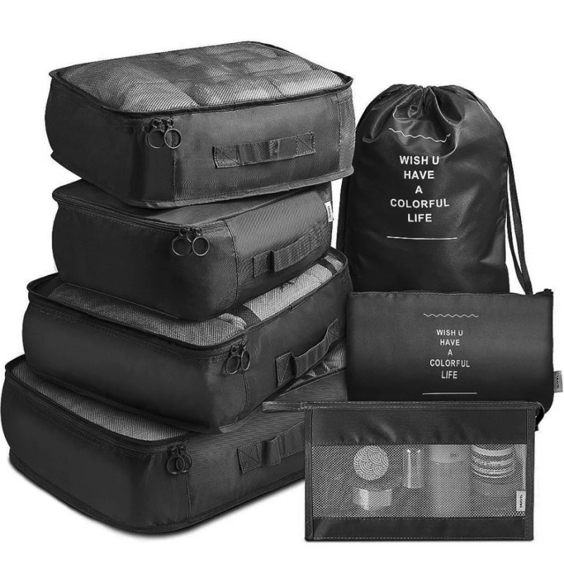 Set de 7 bucăți Organizator de geanți de călătorie pentru haine, bagaje, organizator de călătorie, pătură, pantofi, organizatori Set de 7 bucăți Organizator de geanți de călătorie pentru haine, bagaje, organizator de călătorie, pătură, pantofi, organizatori