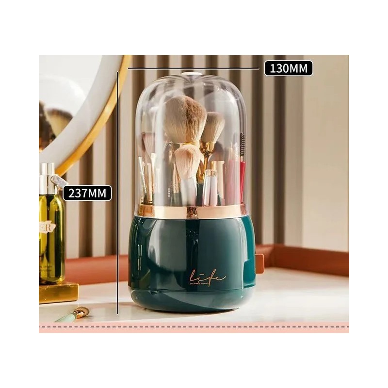 Organizator rotativ de machiaj 360° cu capac Suport pentru pensule cosmetice de lux Suport creion pentru sprâncene pentru ruj Cu