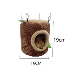 Forma de ciot de copac Hamac cald pentru hamster Tunel pentru cârtițe de iarnă Pat agățat pentru animale mici Cuibul pentru hams