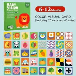 Jucării Montessori pentru bebeluși Carduri flash alb-negru Carduri de stimulare vizuală cu contrast ridicat Jucării educaționale