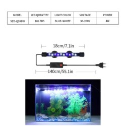 90-260V Lumină pentru acvariu LED rezistentă la apă pentru rezervor de pește Clip de lumină subacvatică Iluminat pentru decorați