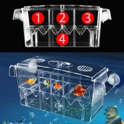 Cutie de izolare pentru incubator de reproducție pentru acvariu, strat dublu, 4 camere, acrilic transparent, cutie de incubație 