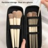 1 bucă geantă neagră pentru cosmetice, impermeabilă, cu fermoar dublu, cutie pentru pensule de machiaj, pungi de depozitare pent