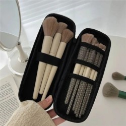 1 bucă geantă neagră pentru cosmetice, impermeabilă, cu fermoar dublu, cutie pentru pensule de machiaj, pungi de depozitare pent