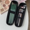 1 bucă geantă neagră pentru cosmetice, impermeabilă, cu fermoar dublu, cutie pentru pensule de machiaj, pungi de depozitare pent