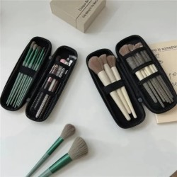 1 bucă geantă neagră pentru cosmetice, impermeabilă, cu fermoar dublu, cutie pentru pensule de machiaj, pungi de depozitare pent