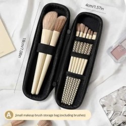 1 bucă geantă neagră pentru cosmetice, impermeabilă, cu fermoar dublu, cutie pentru pensule de machiaj, pungi de depozitare pent