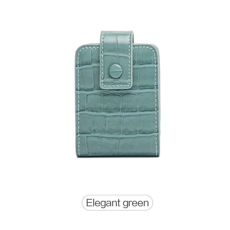 Mini geantă portabilă pentru ruj cu oglindă, geantă de cosmetice mică minimalistă cu buton, cutie de depozitare pentru machiaj p