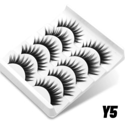 GROINNEYA Gene de ochi de pisică Gene de nurcă artificială Ochi cu capăt înaripat lung Natural Gene alungite Faux Cils Extensie 