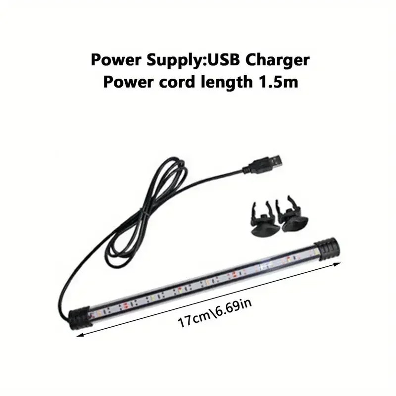 Multi-color 17-47cm Iluminare LED pentru acvariu Lampă de stare submersibilă USB Waterproof Fish Tank Decorative Plant Grow Ligh
