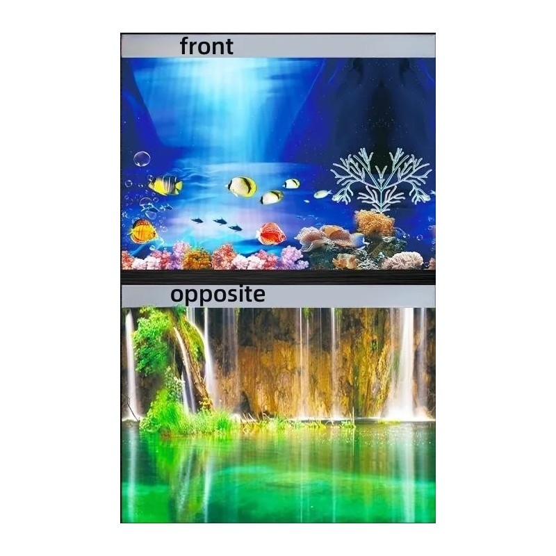 Fundal Acvariu Autocolant 3D Poster Decorare rezervor de pește Plante oceanice Peisaj cu două fețe Accesorii ornamentale pentru 