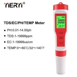 yieryi Nou TDS PH-metru PH/TDS/EC/Temperatura Tester digital pentru monitorizarea calitatii apei pentru piscine, apa potabila, a