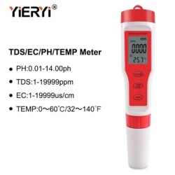 yieryi Nou TDS PH-metru PH/TDS/EC/Temperatura Tester digital pentru monitorizarea calitatii apei pentru piscine, apa potabila, a