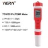 yieryi Nou TDS PH-metru PH/TDS/EC/Temperatura Tester digital pentru monitorizarea calitatii apei pentru piscine, apa potabila, a