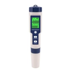 Tester digital de monitorizare a calității apei 5 în 1 TDS/EC/PH/salinitate/temperatură pentru piscine, apă potabilă, acvarii