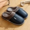 Papuci pentru bărbați Iarnă Mărime mare Interior Piele PU Impermeabil Mărimi mari Pantofi din bumbac pentru casă Blană Plată Bum