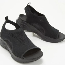 Pantofi de vară pentru femei, 2024, cu plasă, sandale cu platformă de pește, sandale cu pană pentru femei, cu vârf deschis, pant
