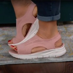 Pantofi de vară pentru femei, 2024, cu plasă, sandale cu platformă de pește, sandale cu pană pentru femei, cu vârf deschis, pant