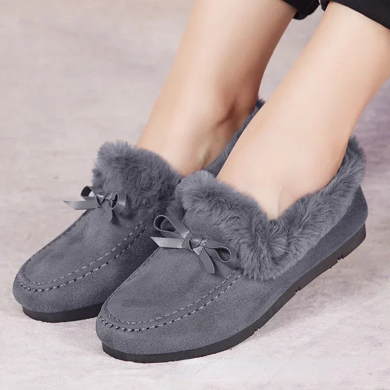 Pantofi casual de iarnă pentru femei Mocasini noi Mocasini moale, plat, anti-alunecare, modă, confort, cald, fundă de pluș, pant Pantofi casual de iarnă pentru femei Mocasini noi Mocasini moale, plat, anti-alunecare, modă, confort, cald, fundă de pluș, pant