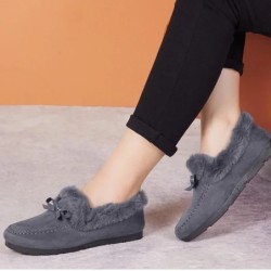 Pantofi casual de iarnă pentru femei Mocasini noi Mocasini moale, plat, anti-alunecare, modă, confort, cald, fundă de pluș, pant