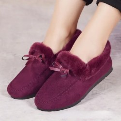 Pantofi casual de iarnă pentru femei Mocasini noi Mocasini moale, plat, anti-alunecare, modă, confort, cald, fundă de pluș, pant