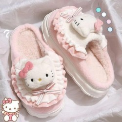 Sanrio My Melody Hello Kitty Kuromi Papuci din bumbac Desen animat drăguț Iarnă Interior Papuci de casă Talpă groasă Menține cal