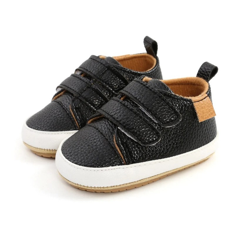 Meckior Pantofi pentru bebeluși, băieți, fete, clasici, unisex, piele PU, pentru copii mici, talpă din cauciuc, anti-alunecare, 