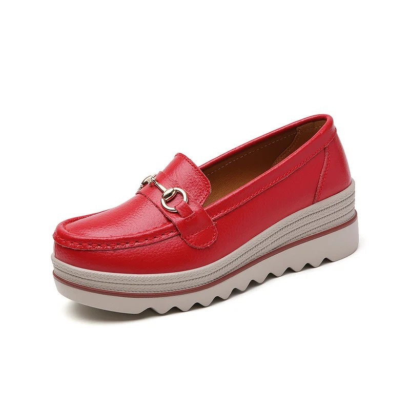 Pantofi casual pentru femei din piele vărsată, pantofi de designer cu platformă plată, pentru femei, pantofi cu pană, mocasini p