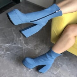 Moda sexy pentru petrecere cizme de iarnă pentru femei 2023 cu platformă cu tocuri înalte cizme lungi de motocicletă de lux pant