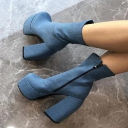 Moda sexy pentru petrecere cizme de iarnă pentru femei 2023 cu platformă cu tocuri înalte cizme lungi de motocicletă de lux pant