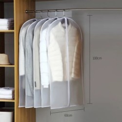 Agățat de praf pentru agățat haine, rochie de mireasă, costum, geantă de depozitare, transparentă, complet închisă, cu fermoar.