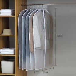 Agățat de praf pentru agățat haine, rochie de mireasă, costum, geantă de depozitare, transparentă, complet închisă, cu fermoar.