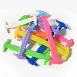 16 buc/lot șireturi din silicon Fără cravată șireturi 12 culori dantelă elastică dantelă creativă leneș din silicon șireturi din