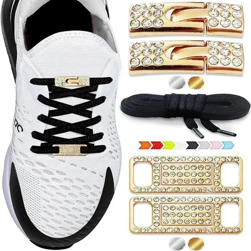 Diamond Cross Lock Elastic fără cravată șireturi pantofi cu etichetă plată pantofi pentru femei bărbați șiret de lux cu cataramă