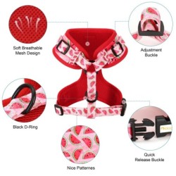 Mesh Nylon Dog Ham Vest Vestă Moale Căptușită Câini Pisici Veste Harnașuri Cactus Print Pentru Câini Mici Medii Pisici Bulldog F