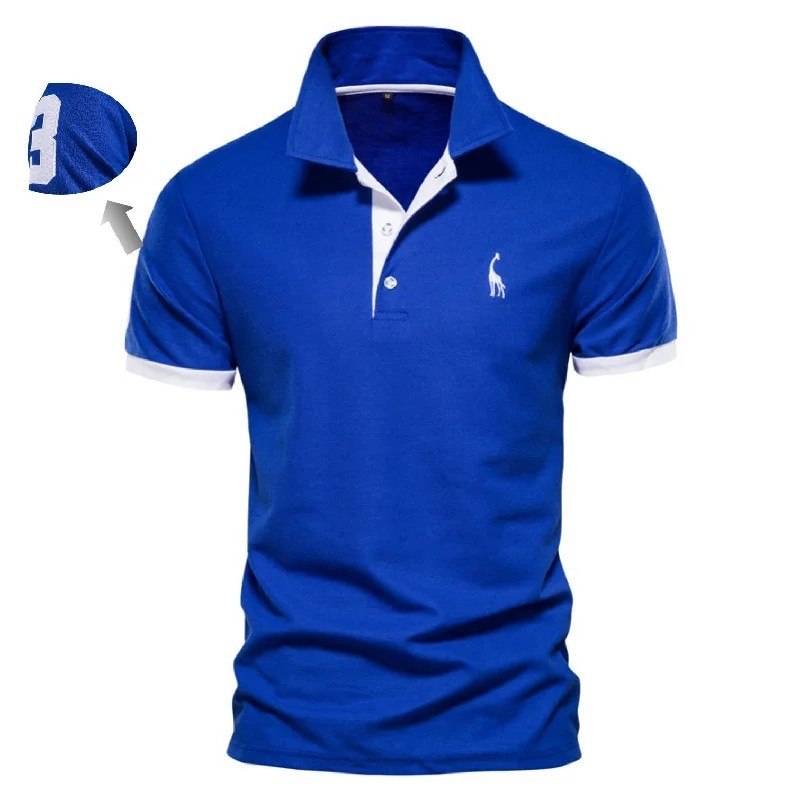 AIOPESON Tricouri polo din bumbac 35% broderie pentru bărbați, ocazional, culoare solidă, slim fit, polo pentru bărbați, brand d
