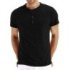 Tricou pentru bărbați din bumbac de calitate de marcă, cu design de modă Henry Neck, tricouri solide, slim, topuri pentru bărbaț
