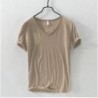 Tricou pentru bărbați, culoare pură, guler în V, cu mâneci scurte, tricou, tricou pentru bărbați, tricou subțire, 10 culori, fit