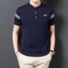 Tricou POLO de vară la modă pentru bărbați, ocazional, din bumbac, respirabil, cu gât în picioare, cu mânecă scurtă, tricou conf