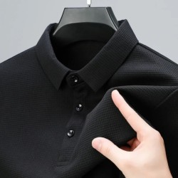 Cămașă polo cu mânecă scurtă pentru bărbați, ocazional, la modă, de culoare uni